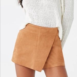 Faux Suede A-Line Skort